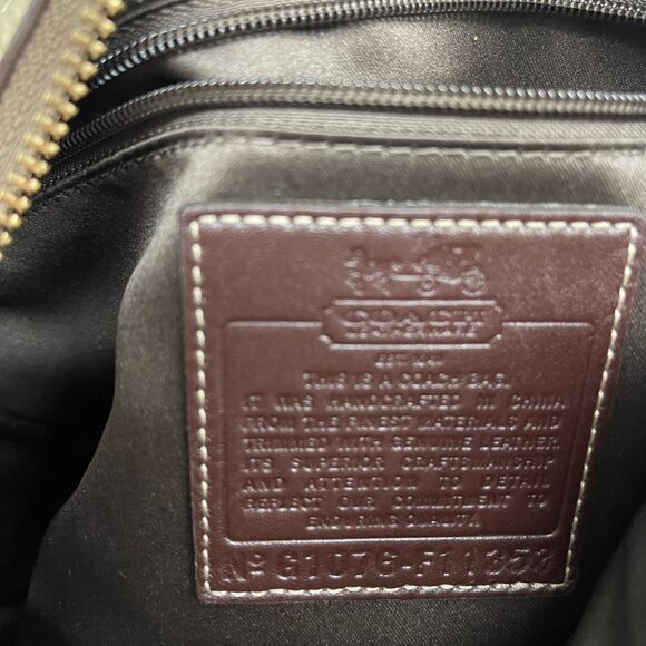 Coach Heritage Stripe G1076 Shoulder Bag  Cream & Coated Canvas w turnlock pockt - Picture 2 of 8